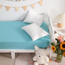 NTBAY 2 Pack Waterproof Mini Crib Mattress Protector, Quilted 24"x38" Fitted Mattress Cover - Machine Washable - Soft and Breathable Baby Mattress Pad Sheet for Mini Crib and Baby Playards, Aqua by TinyTreasures Baby Boutique