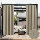 HolidayIdeas 2 Panels Linen Outdoor Curtains for Patio Waterproof Taupe Curtains 54"x 95"-Outside Curtains Weatherproof, Privacy, Textured for Pergola, Porch, Cabana, Gazebo by CozyNest Decor