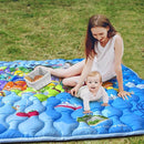 Baby Play Mat, 50x50 Playpen Mat with Super Soft Touch, Thick Activity Mat with Upgraded Anti-Slip Bottom, Machine Washable Crawling Mat for Floor & Picnic (Map) by TinyTreasures Baby Boutique
