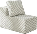 Single Sofa 1 Seat Couch with Deep Seat Memory Foam Cloud Chair with Pillows Large Sofa with L Shape for Living Room Bedroom (Plush GREYOLIVE, Single) by CozyNest Decor