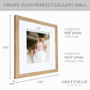 Sheffield Home 9 Piece Gallery Wall Frame Set, 12x12 in. Matted to 8x8 in. (Light Natural) by CozyNest Decor