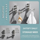 Angle Simple Swivel Towel Hooks, SUS 304 Stainless Steel Foldable Robe Hand Towel Holder for Bathroom Kitchen Wall, Brushed Nickel, 2 Pack by CozyNest Decor