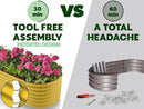 9-in-1 Galvanized Steel Raised Garden Bed // 8×2×1.5 ft Modular Planter for Gardening, Vegetables, Flowers // 18" Tall Metal Raised Garden Beds Outdoor (Yellow) // Patented Design Planter Box by GreenHaven Gardens