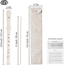 Recorder Instrument for Beginner Adults,8-Hole Soprano Descant Recorder Music Flute with with Cleaning Rod & Leather Case For Home Entertainment(3-Carved White) by TinyTreasures Baby Boutique