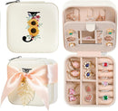 AYGXU Travel Jewelry Box for Women and Girls - Small Case With Initial A-Z - Teacher Gifts by TinyTreasures Baby Boutique
