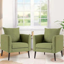 Barrel Accent Chair Set of 2 with Back Pillow, Large Upholstered Armchair with Solid Wood Legs Modern Reading Chairs for Living Room Bedroom by CozyNest Decor
