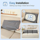 Large Backrest Cushion Covers Super Stretch Backrest Covers for 3 Cushion Couch Sofa, Couch Back Cushion Covers Featuring with Chenille Yarn (Softer Version, 3PC, Dark Grey) by CozyNest Decor