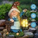 Solar Large Gnome Garden Statue with Welcome Sign Outdoor Decor with LED Lantern Funy for Porch Yard Patio Lawn Ornament Christmas Housewarming Gardening Gift by CozyNest Decor