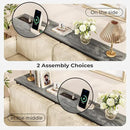 SUPERJARE 70 Inch Console Table with Outlets and USB-C Port, Extra Long Behind Couch Sofa Table with X-Shaped Design, Narrow for Entryway, Living Room, Metal Frame, Wooden Top, Grey by CozyNest Decor