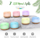 ASAKUKI Oil Diffuser with Essential Oils Set, 500ml Aromatherapy Humidifier with 14 LED Colors & Auto Shut-Off - 6 Oil Gift Pack(Lavender Eucalyptus Tea Tree Orange Peppermint Lemongrass) by TinyTreasures Baby Boutique