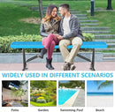 48" L Outdoor Steel Flat Bench, Heavy Duty Metal Park Bench for Outside, Expanded Metal, Commercial Benches Mesh Bench for Shopping Mall, Store, Lawn, Park, Patio, Deck, Garden (Blue, 6FT) by GreenHaven Gardens