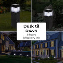 TECHKO Solar Small Bollard Rectangular Pathway Lights – 4-Pack, Dusk-to-Dawn, Weather-Resistant Outdoor LED Lighting by GreenHaven Gardens