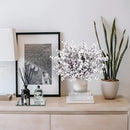 Sggvecsy 15 Pcs Babys Breath Artificial Flowers Gypsophila Bouquets Bulk Real Touch Fake Silk Flowers for Home Wedding DIY Floral Arrangement Kitchen Table Centerpiece Festival Decoration (White) by CozyNest Decor