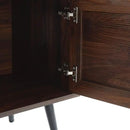 Mid Century Wooden TV Stand Entertainment Console with Open Shelving and 2 Cabinets for Televisions up to 65 Inches(Dark Walnut) by CozyNest Decor