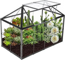 HighFree Geometric Terrarium Planter with Swing Lid, House Shape Black Handmade Glass Box, Vintage Tabletop Miniature Terrarium, for Succulent, Cacti, Air Plants (Not Watertight - 9.2x5.5x7.3 inch) by GreenHaven Gardens