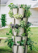 Greenstalk Patented Large 5 Tier Vertical Garden Planter with Patented Internal Watering System Great for Growing a Variety of Strawberries, Vegetables, Herbs, & Flowers (Stunning Stone) by GreenHaven Gardens