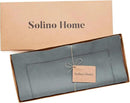 Solino Home Linen Hemstitch Table Runner 60 Inches - 100% Pure Linen Dark Grey Table Runner 14 x 60 Inch Ideal for Dresser and Coffee Tables - Classic Hemstitch - Thanksgiving by CozyNest Decor