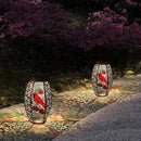 Solar Lanterns Outdoor Hanging Light - Cardinal Solar Powered LED Glass Lights Decorative Waterproof Tabletop Lamp with Hollowed-Out Design for Yard Table Patio Garden Pathway Holiday by GreenHaven Gardens