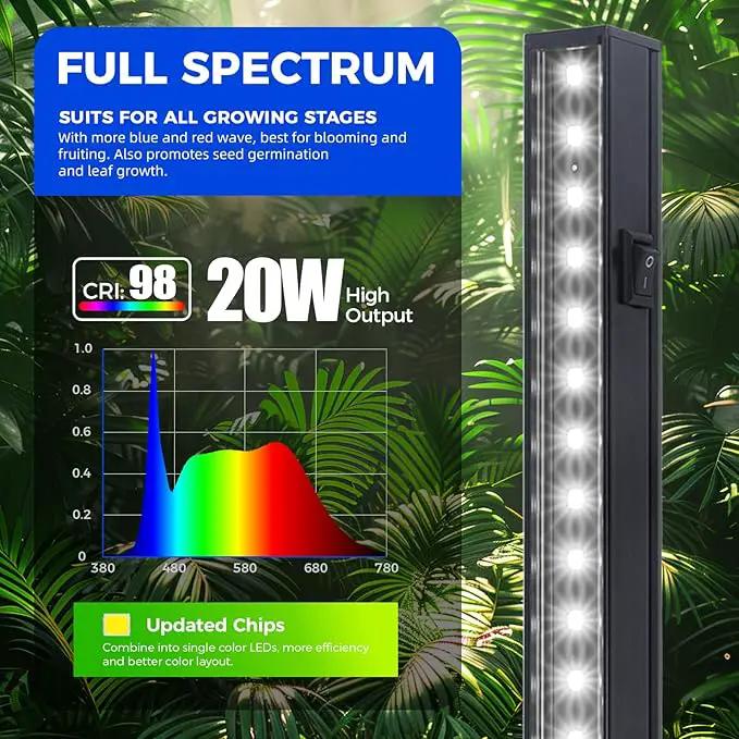 Barrina T5 Plant Lights for Indoor Growing, 4FT 160W (8 X 20W) Led Grow Light with Magnetic Design, Full Spectrum Grow Light Strip with Black Cover, Plug and Play, 5000K, 8 Packs, photo 4 of 9