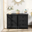 Farmhouse Night Stand Set of 2, 18" End Table with 3 Drawer Metal Handle, Dresser for Bedroom, Sofa Bed Side Table Chest of Drawers,Wood Nightstand Cabinet for Organizer, Living Room-Black by CozyNest Decor