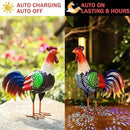 Solar Metal Rooster Animal Lights Decor Metal Chicken Sculpture for Backyard Patio Decor & Lawn OrnamentsGifts10.6inchesH (Rooster) by GreenHaven Gardens