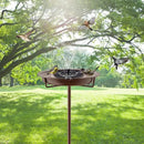 Metal Bird Bath for Outside, 36.2" Height Birdbath Bowl Standing Bird Feeders for Outdoors with 4 Prongs Base Stake, Freestanding Birdfeeders for Garden Yard Lawn Decor (Brown) by GreenHaven Gardens