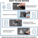 Trampoline Patch Repair Kit 4"X 4" Square On Patches | Repair Trampoline Mat Tear or Hole in a Trampoline Mat by TinyTreasures Baby Boutique