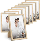Haus and Hues 6x8 Natural Oak Wooden Picture Frame - Set of 9 6x8 Poster Frame - Premium Oak, Vertical Hang, Shatterproof Plexiglass - Ideal for Home, Room, Office (6x8-inch, Natural, Set of 9) by CozyNest Decor