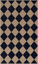 Lahome Checkered Easy Jute Entry Rug, 3x5 Black Outdoor Patio Rug for Living Room Farmhouse Neutral Carpet, Washable Non Slip Indoor Door Mat Diamond Carpet for Front Door Deck Camping by CozyNest Decor