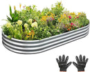 Garden 4x2x1ft Galvanized Raised Garden Bed Kit - Metal Planter Boxes for Vegetables/Herbs/Flowers, Heavy-Duty Steel Outdoor Garden Box with Reinforced Edges(4X2X1FT) by GreenHaven Gardens
