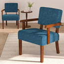 Accent Chair Set of 2 with Table, Living Room Chairs with Soft Seat and Armrests for Living Room Bedroom Reading Room Waiting Room, Lake Blue (AC01) by CozyNest Decor