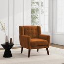 UIXE Accent Chairs Set of 2, Velvet Upholstered Armchair for Living Room, Modern Club Arm Chairs Comfy Single Sofa Button Tufted Bedroom Reading Seat - Orange by CozyNest Decor
