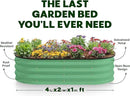 Galvanized Raised Garden Beds Outdoor // 4×2×1 ft Planter Raised Beds for Gardening, Vegetables, Flowers (Light Green) // Large Metal Garden Box by GreenHaven Gardens