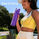 Insulated Water Bottle with Straw Stainless Steel Water Bottle, Leak-Proof, BPA-Free, Double Wall Vacuum Keeps Cold for 24 Hours for Sports, Travel, School (18 oz, Violet) by CozyNest Decor