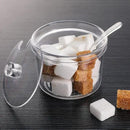 Patelai 4 Pieces Sugar Bowl Acrylic Clear Sugar Bowl with Lid and Salt Spoon Storage Jar with Airtight Lid for Salt, Tea, Spices, Herbs, Condiments(7.1 oz) by CozyNest Decor