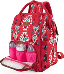 Wrangler Aztec Backpack Organized Daypack Travel Baby Bag with Stroller Strap and Side Bottle Pockets WG2204-9110BDY by TinyTreasures Baby Boutique