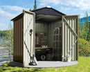 Greesum Outdoor Storage Shed 6 x 4 ft. Utility Tool Shed Metal Storage Garden Shed with Door & Lock for Patio Storage, Brown by GreenHaven Gardens
