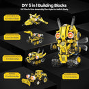 5-in-1 STEM Robot Building Kit for Kids Ages 8-16, Remote & App Controlled, Rechargeable Engineering Learning DIY Coding Toy, Educational Building Blocks Gift for Girls & Boys (673 PCS) by TinyTreasures Baby Boutique