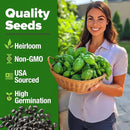 HOME GROWN 𝗨𝗦𝗔 𝗣𝗥𝗘𝗠𝗜𝗨𝗠 Genovese Basil Seeds Pack 1,750+ High Germination 𝗡𝗢𝗡-𝗚𝗠𝗢 Heirloom Seeds (Ocimum basilicum) Herb Seeds for Planting Indoor & Outdoor Gardening, for Culinary Use by GreenHaven Gardens