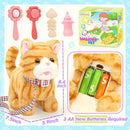 Plush Toys Cat for Kids with Leash, Interactive Electronic Kitty That Walking,Meowing, and Tail Wagging, Stuffed Cat Christmas Birthday Gift for Boys and Girls by TinyTreasures Baby Boutique