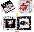 Dr.Rapeti Soft Cloth Books Baby Books Bath Books 6-Pack for Baby Infant Toddler Kids High Contrast Black and White Crinkle Washable Chewable Non-Toxic Early Educational Giftable by TinyTreasures Baby Boutique