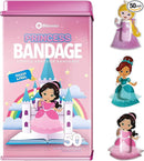 BioSwiss Bandages, Princess Shaped Self Adhesive Bandage, Latex Free Sterile Wound Care, Fun First Aid Kit Supplies for Kids, 50 Count by TinyTreasures Baby Boutique