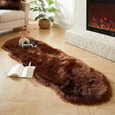 AMTOVO Faux Sheepskin Rug, Coffee Ultra Soft Fluffy Shag Area Rug, 2 x 6 ft Faux Fur Rug for Bedroom Sofa Throw Cushion Room Decor, Sheepskin by CozyNest Decor