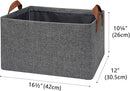 GRANNY SAYS Closet Storage Baskets, Collapsible Fabric Storage Bins with Metal Frame, Clothes Organizer Bins, Extra Large Baskets for Shelves, Dark Gray, 4-Pack by CozyNest Decor