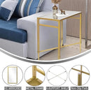 Gold End Table, Rectangle Side Table with Mirrored Top, Modern Metal End Table, Small Narrow Side Table for Living Room, Balcony, 22" L x 12.4" W x 24" D by CozyNest Decor