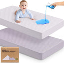 Waterproof Crib Mattress Protector Cover Fitted - 2-Pack Quiet Baby Crib Mattress Pad Sheets, 52" x 28" Soft Quilted Cotton Baby Sheet, Machine Washable, Easy Fit, Durable (Thistle/Quin) by TinyTreasures Baby Boutique