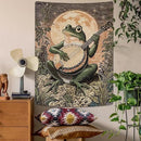 Lunerfex Moonlit Banjo Frog Wall Tapestry, Whimsical Amphibian Musician Tapestries for Room Decor, Folk Art Tapestry 36L x 48W by CozyNest Decor
