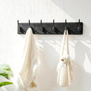 Dseap Wall Mounted Coat Rack: 24" Long, Patented, Heavy-Duty, 6-Double-Hooks Wooden Hanger Rail for Winter Coats, Hat, Jacket, Clothing - Black, Pack of 2 by CozyNest Decor