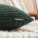 Fancy Homi Set of 2 Dark Green Long Lumbar Decorative Throw Pillow Covers 12x24 Inch for Living Room Couch Bed, Boho Farmhouse Forest Green Home Decor, Soft Corduroy Corss Textured Cushion Cas by CozyNest Decor