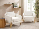 Accent Chair 31" Oversized Reading Chair Comfy Upholstered Boucle Lounge Armchair, Modern Living Room Chair with Back Pillow,Single Sofa Chair for Bedroom, Office (Beige) by CozyNest Decor